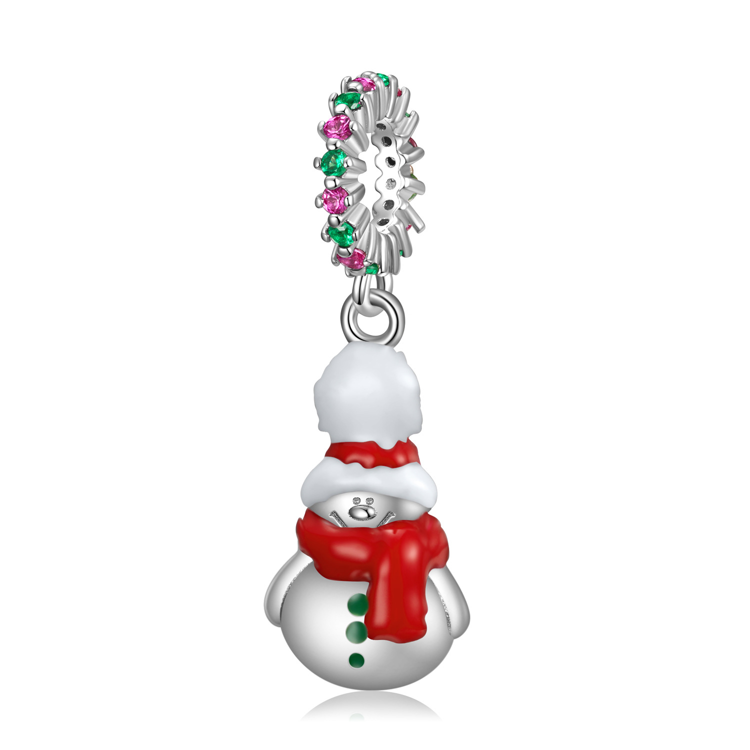 1 Pièce Argent Sterling Bonhomme De Neige Mode Noël display picture 1