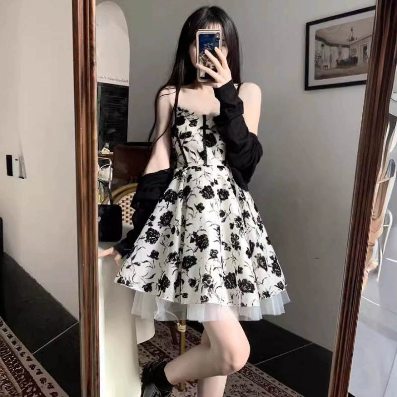 IT2 большой размер микро-толстая французская цветочная подтяжка женская толстая юбка ММ летом тонкая пушистая юбка