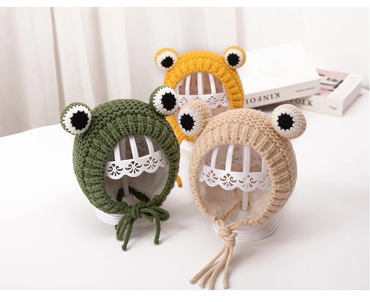 Children Unisex Cute Frog Wool Cap display picture 2