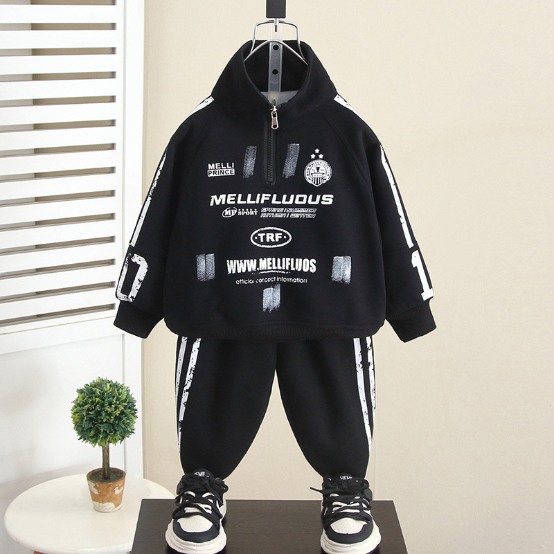 6150 Traje de ocio de otoño para niños 2025 Nuevo estilo Estilo occidental Suéter de primavera y otoño para niños Ropa deportiva Bebé de dos piezas