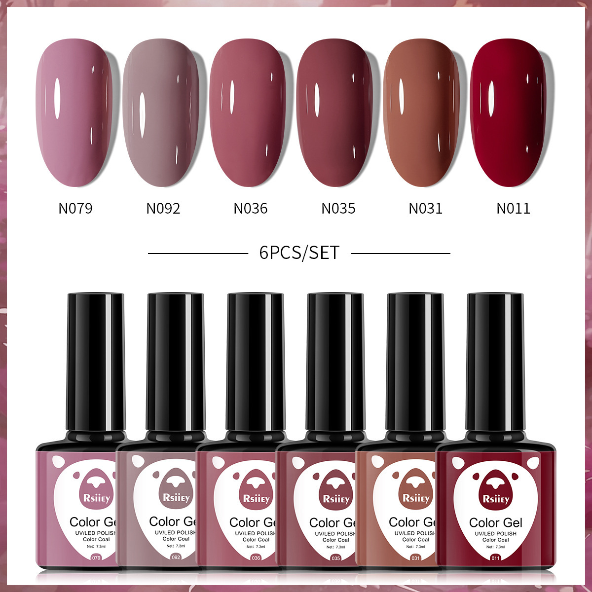 6-color nail polish glue suit popular color painted glossy cat eye UV phototherapy glue for nail salon
