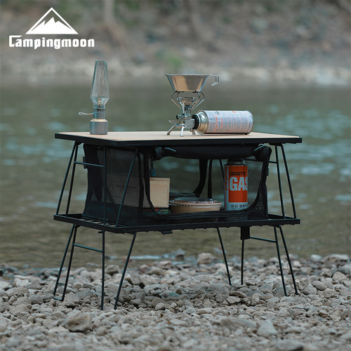 Koman T230 multi-purpose iron storage rack camping table portable multi-functional barbecue outdoor folding table