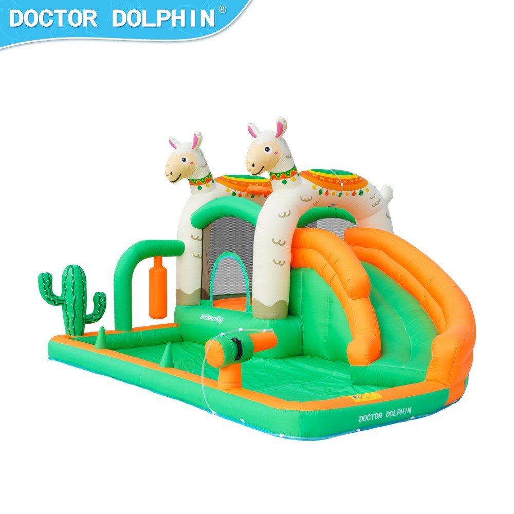 Doctor Pig| Castillo inflado para niños pequeño tobogán de rociador de agua doméstico piscina de bobos trampolín parque castillo inflado interior
