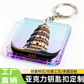 苏州旅游景点亚克力钥匙扣定制二次元漫展动漫卡通亚克力挂饰定做