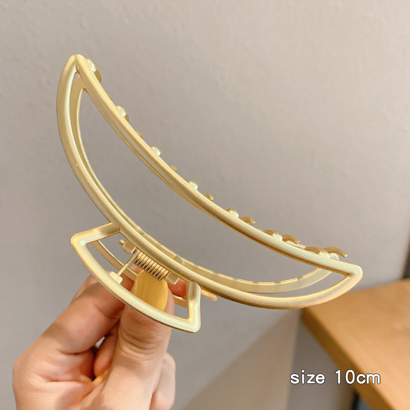 Pinza de cabello metálica coreana de alta sujeción con diseño retro