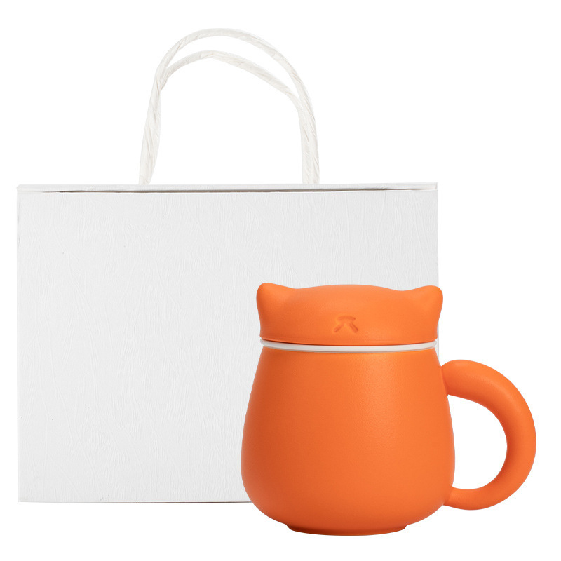ティーカップ茶水分離ティーカップオフィス家庭用かわいい猫女性個人専用水カップ茶カップ|undefined