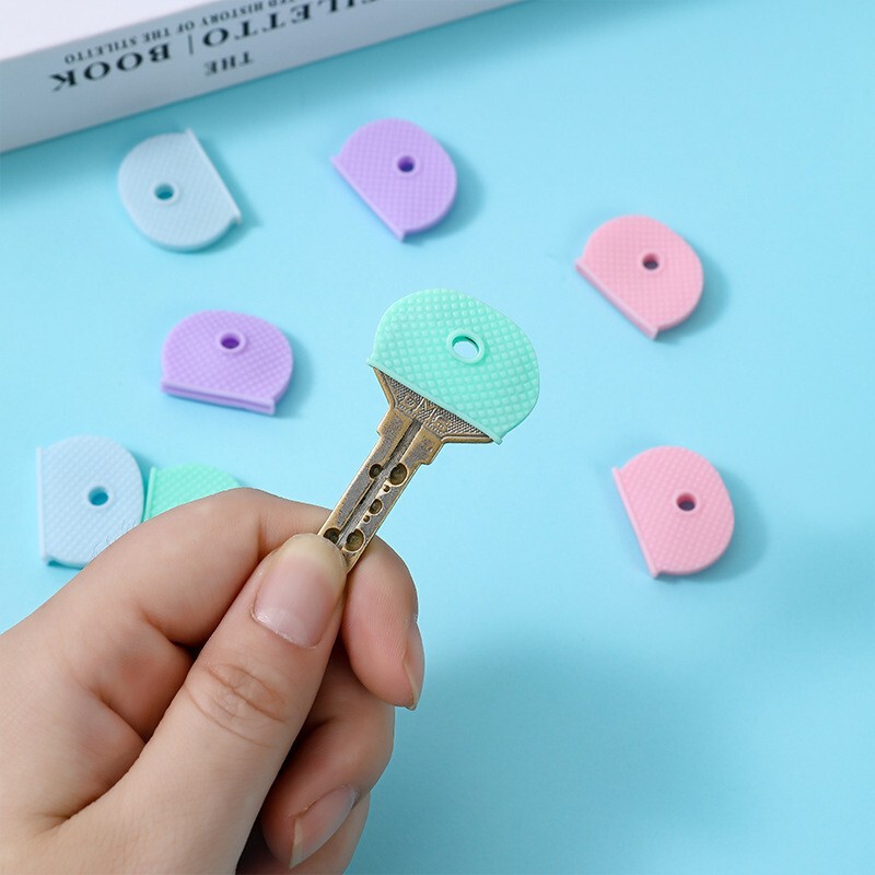 Key classification mark protection cap PVC protection key cover macaron color key protective cover elastic silicone