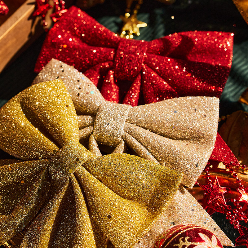 Arco de Navidad oro / champán / rojo decoración de Navidad colgante árbol de Navidad guirnaldas accesorios de decoración de caña