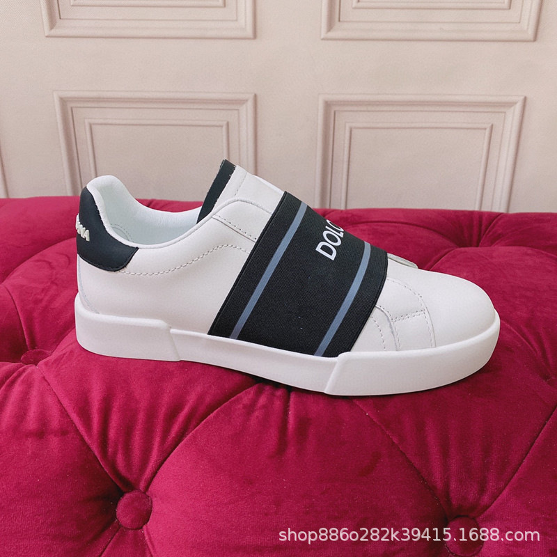 De gama alta de lujo D de cuero genuino de los hombres de moda DG deportes zapatillas de deporte casuales zapatos bajos de los hombres de comercio exterior zapatos de cuero de las mujeres de moda