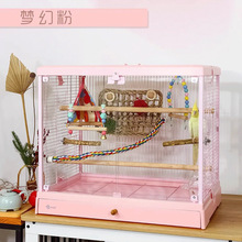 达洋B6001鸟笼观赏笼高透明全景玻璃家用鹦鹉笼子虎皮牡丹玄凤