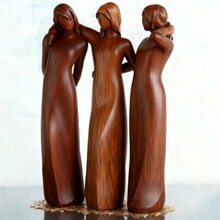 �羳��yʽ�ɐ���Sisters Wooden Sculpture�cף���x��������ľ��
