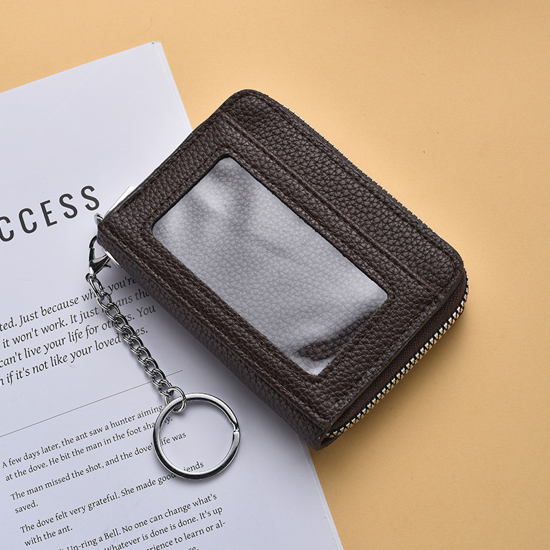 クロスボーダー起爆純色高颜値オルガンカードバッグ小型男性カードバッグ小銭入れ一体証明書収納