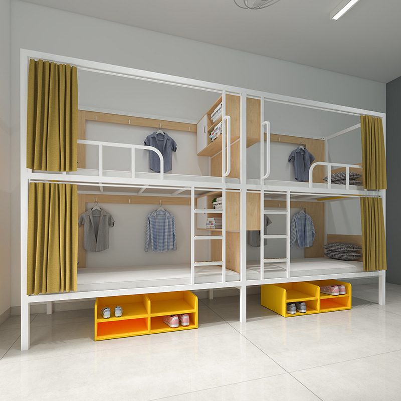 Cama litera doble para apartamento o dormitorio, estructura de acero, resistente