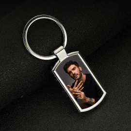 跨境亚马逊热转印空白钥匙挂件DIY创意礼品金属欧美军牌钥匙扣