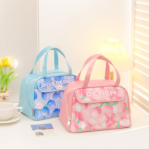 New cartoon portable lunch box bag for students to bring meals to office workers, thickened thermal insulation aluminum foil high-value bag