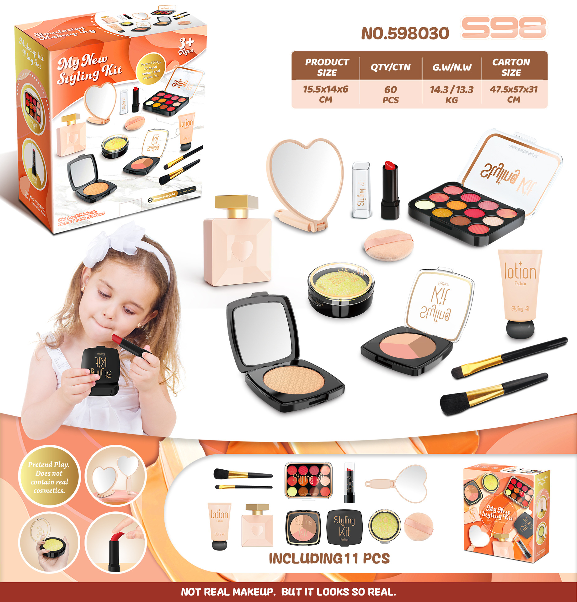 Dětský hrací dům simulace make-up hračky pro holčičku make-up set nelze rozmazat hračky _voghion.com