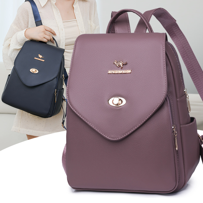 Sentido de alta gama 2025 primavera nuevo estilo simple y versátil viaje mochila de gran capacidad moda casual señoras mochila marea