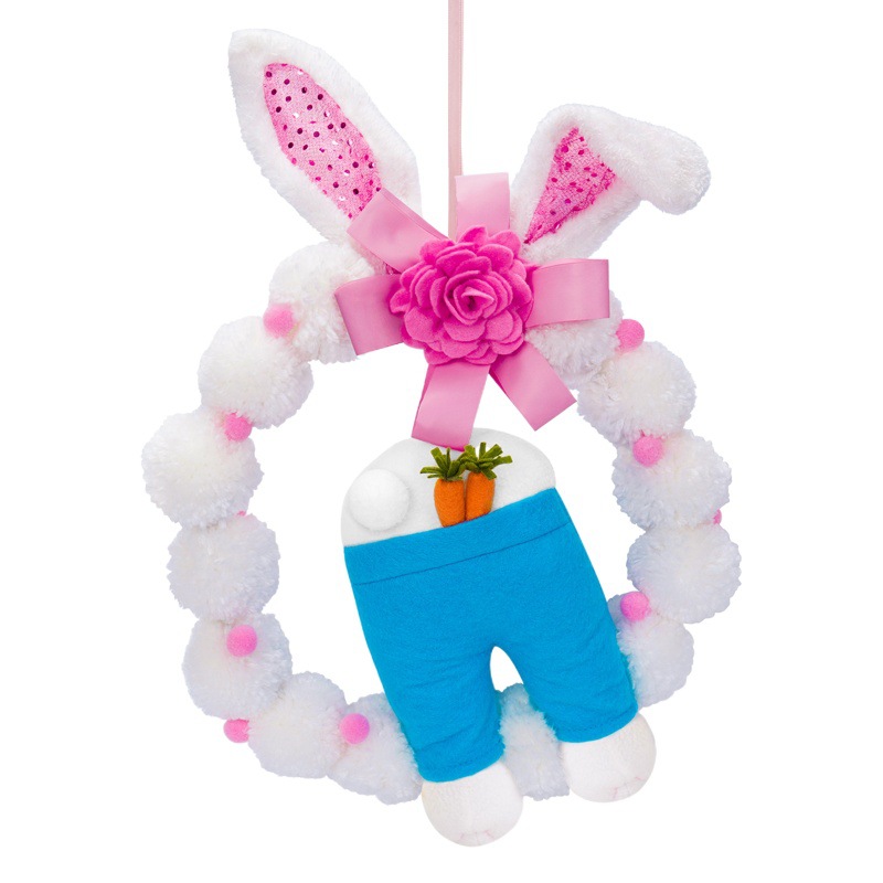 Transfronterizo nuevo conejo de Pascua adornos de peluche Orejas de conejo puerta de pared de la ventana colgante lindo regalo