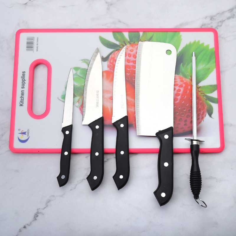 刀具六件套磨刀器菜刀剪刀水果刀家用塑料菜板套装详情5