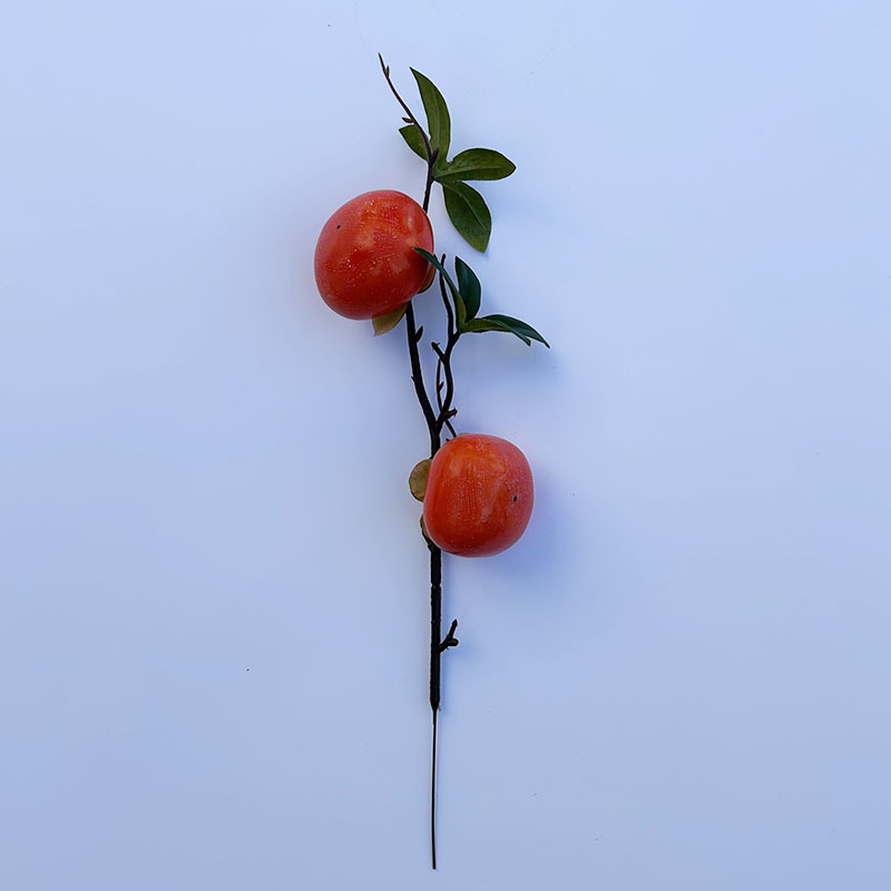 New year living room decoration simulation fruit high-end photography props fruit plant decoration red fruit simulation Persimmon_voghion.com