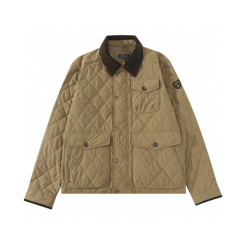 Foreign Trade Cross-Border Rl Classic Old Money Style Workwear Quilted Retro Cotton Jacket Unisex Warm Winter Coat