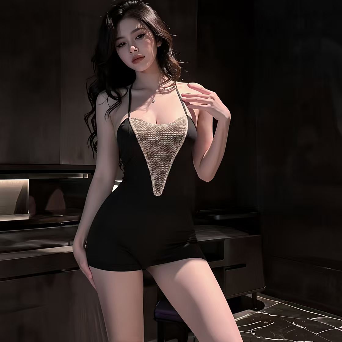 Secretary Roleplay Lingerie Dress, Bodycon Uniform Temptation Sleepwear Outfit — detail image 2