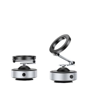 Customized popular electric suction cup car phone holder, vacuum suction foldable magnetic car phone holder