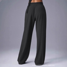 美国alo直筒长裤子女高腰反光logo显瘦神裤休闲西裤春夏轻薄款