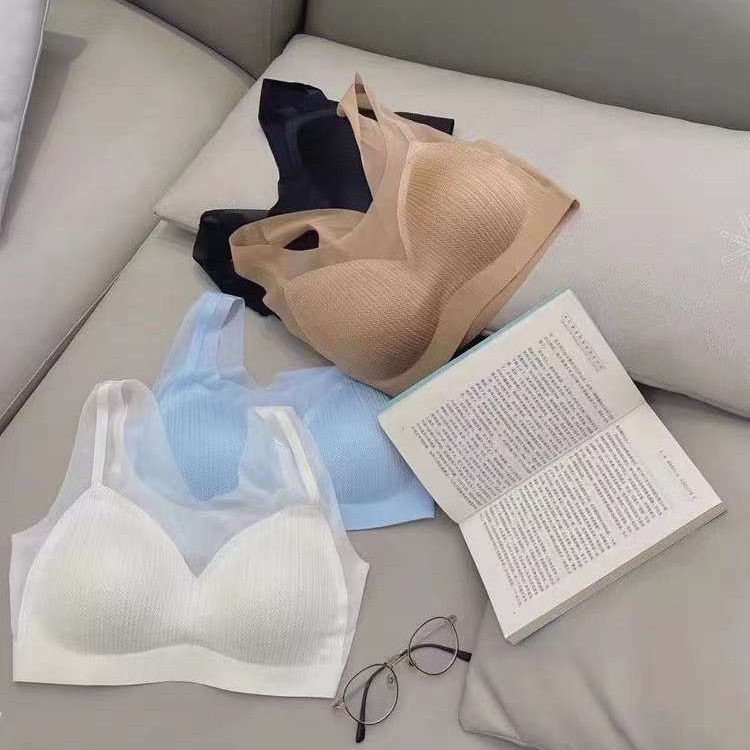 Nueva taza de látex sin marcas de alta calidad, chaleco de dama sin anillo de acero, bra de yoga, ropa interior deportiva, mujer al por mayor