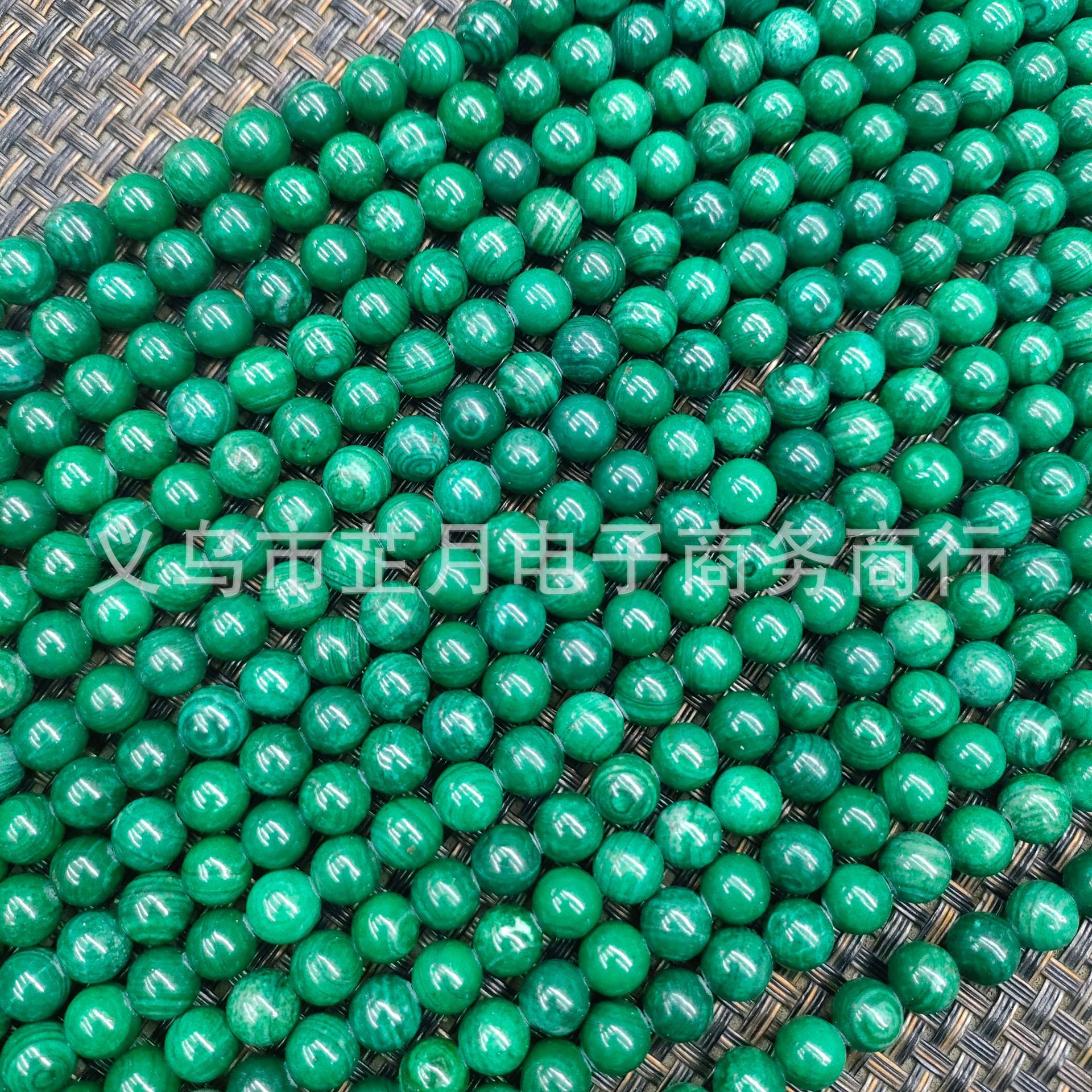 工廠直銷 天然優化孔雀石圓珠散珠 diy飾品配件串珠半成品珠子