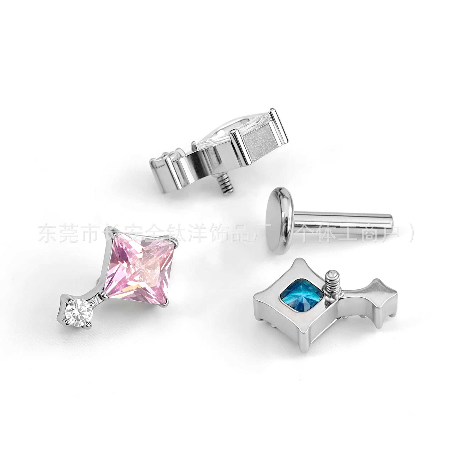 Pointed titanium steel lip stud product view