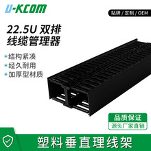 22.5U 塑料垂直理线架 1 米双排 ABS 理线架 机柜线缆整理架