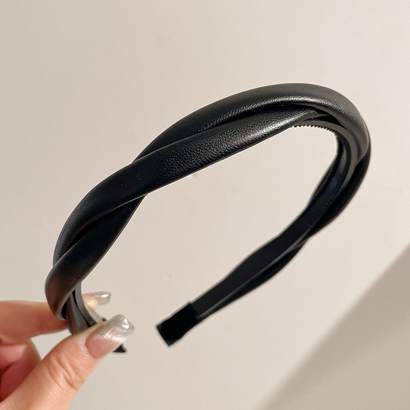 Corea del Sur negro aumento craneal plegado cinturón para el cabello de la mujer intestino grande cara pequeña lavado de la cabeza cinturón para el cabello de la cara accesorios al por mayor