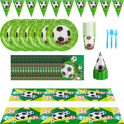 Manufacturer hot selling new cartoon children's birthday festive atmosphere party football pattern party set props