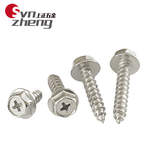 304 stainless steel cross flange self-tapping nail with concave outer hexagonal pad self-tapping GBWAM3M4M5M6M8