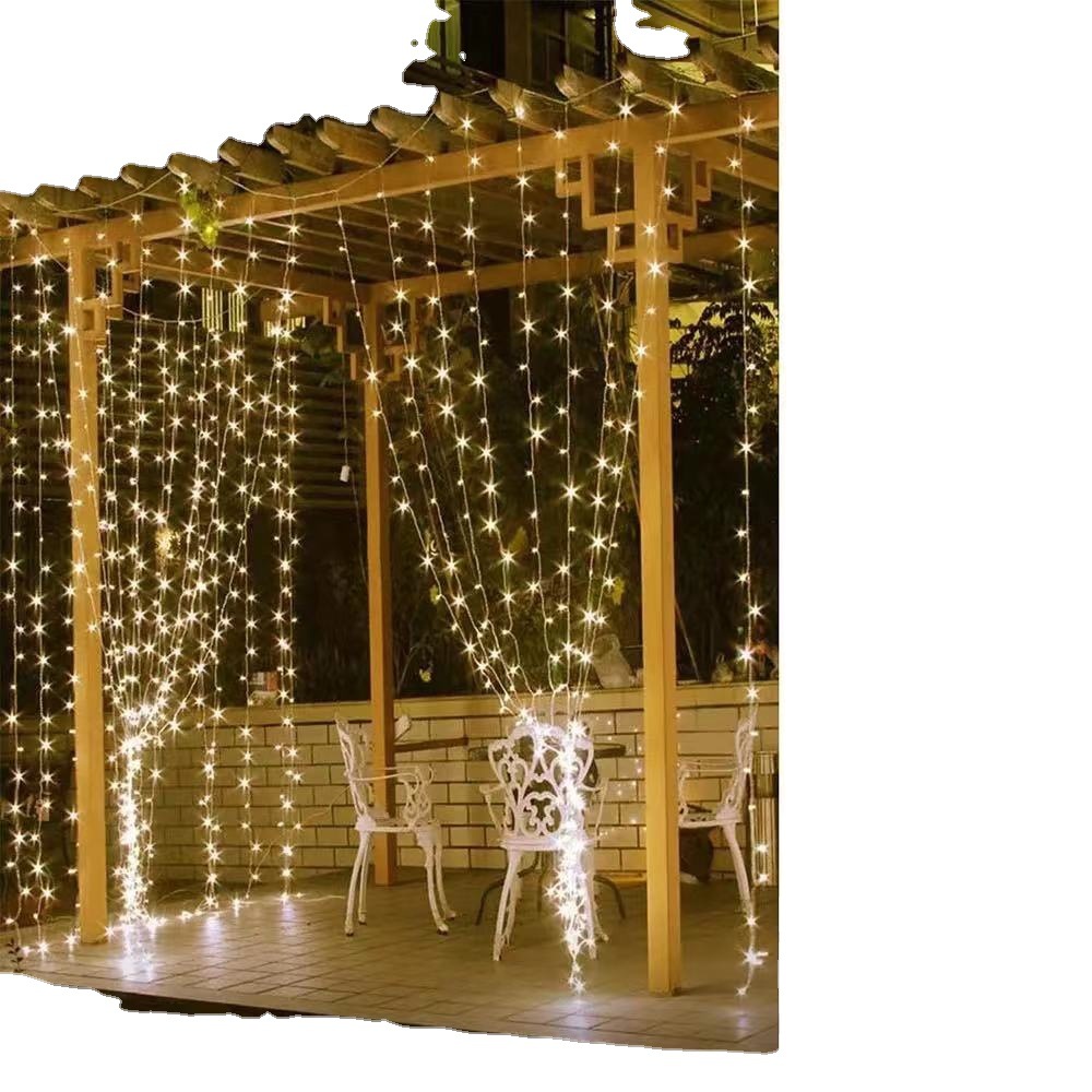 Luces de cortina de cobre con control remoto y temporizador | Guirnalda LED USB con 8 modos de iluminación