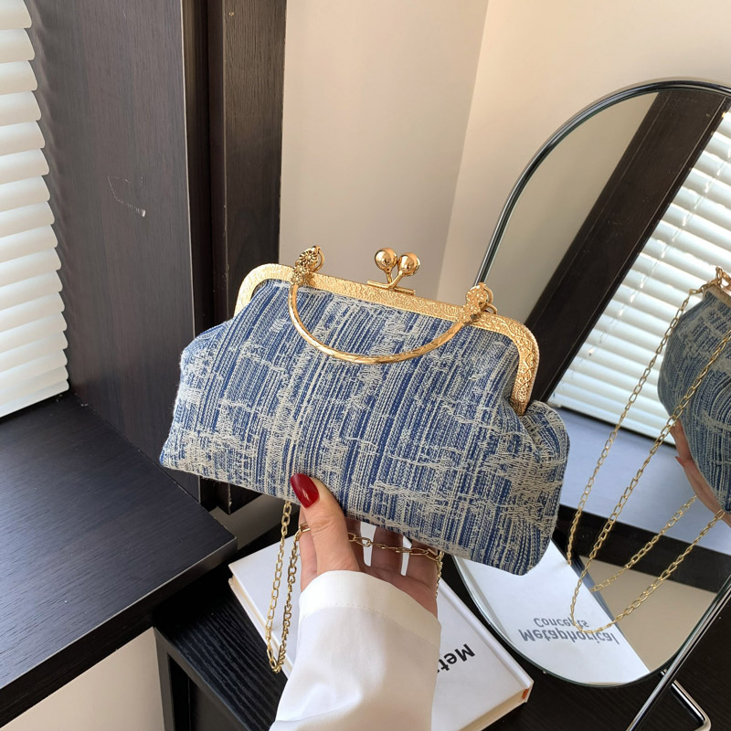 Cadena de alto grado perla cerradura bolsa bajo el brazo ins bolso de lona de alta apariencia Moda hombro crossbody bolsa