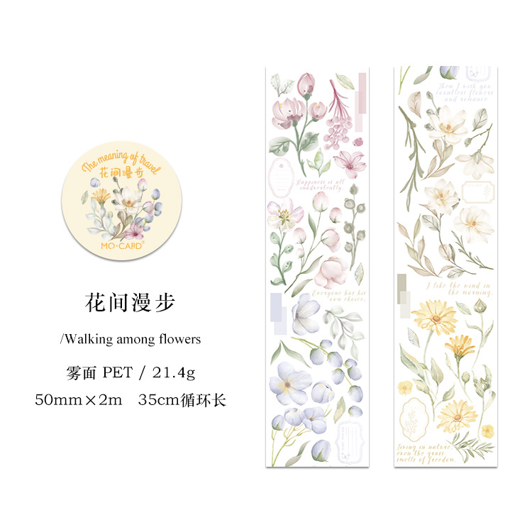 Mo mo mascota cinta de tinta blanca viaje significado serie ins mano cuenta DIY material decorativo bucle pegatinas 6