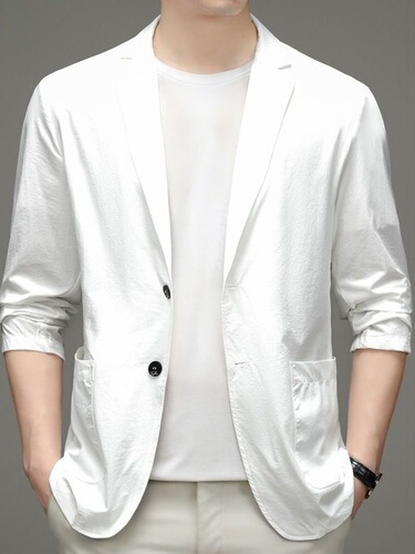 Spring and summer new style plus size sunscreen light familiarity men's casual small suit light business suit coat
