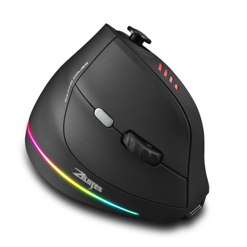 ZELOTESグリップ12キーワイヤレス三モード垂直ゲームマウスロッカー人間工学縦型マウス|undefined