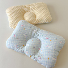 亚马逊跨境儿童枕头 a类全棉双层纱豆豆绒护颈婴童分区枕一件代发