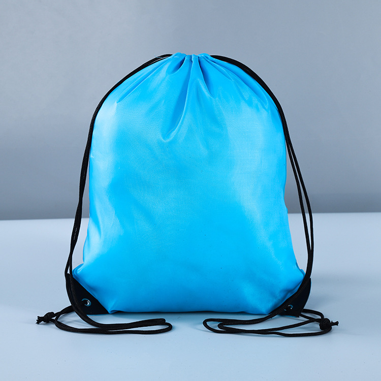 双抽涤纶束口袋 学生双肩条纹束口抽绳袋 广告抽绳收纳袋