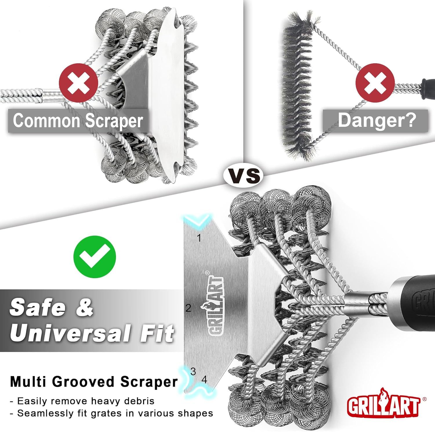 Spot Amazon venta caliente cepillo de limpieza de barbacoa transfronterizo al aire libre BBQ parrilla rejilla herramienta de cepillo de limpieza de alambre
