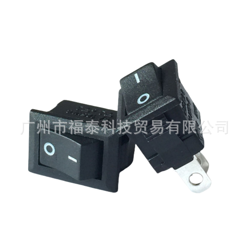 供应RLEIL牌子15*10船型开关黑色 2P 3P二档 KCD1黑色2脚船形开关