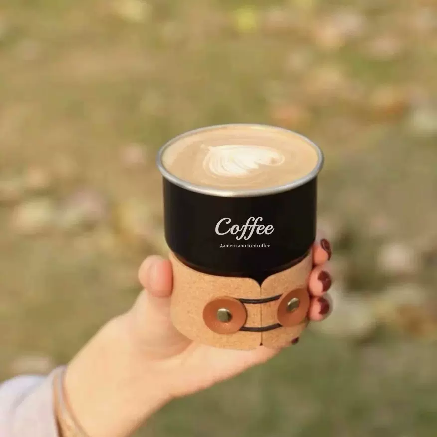 户外露营杯304不锈钢杯软木套燕子杯咖啡杯便携单层啤酒杯300ml