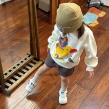 韩版童装女童秋季薄款卡通卫衣儿童宝宝休闲时髦可爱上衣0030A135