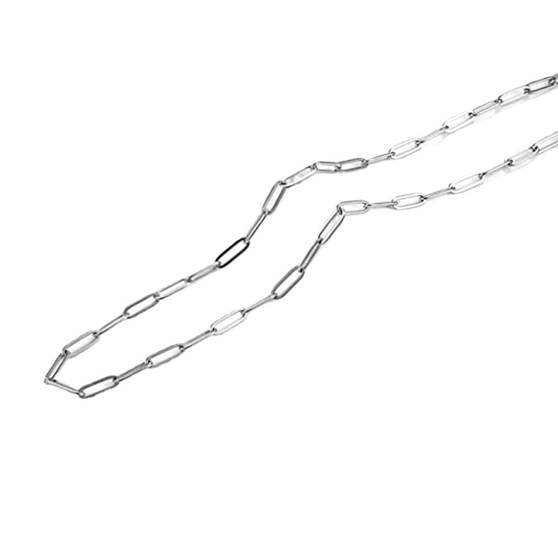 Charm colored jewelry necklace, fashionable and simple stainless steel paperclip chain, versatile neck chain necklace_voghion.com