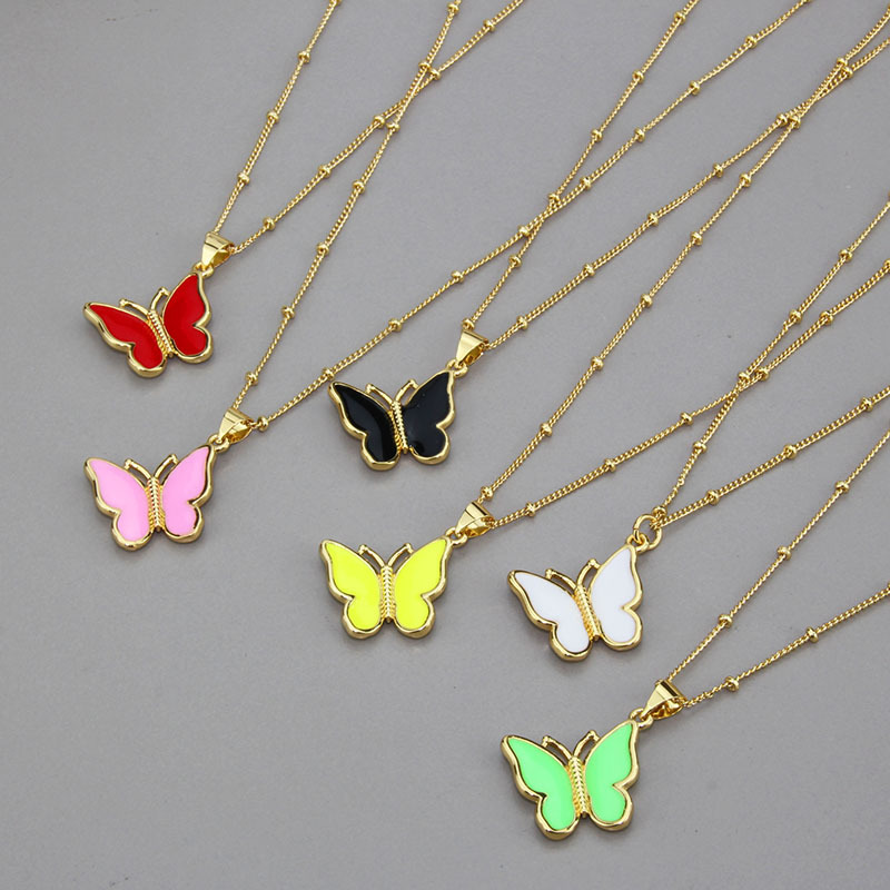 European and American Ins Cross-Border New Arrival Butterfly Necklace Womenu0027s Foreign Trade in S