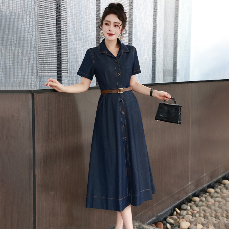 Summer retro denim dress for leisure