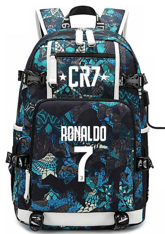 Comercio exterior estrellas de fútbol mochila de moda coreana transfronteriza mochila adolescente USB mochila escolar escolar